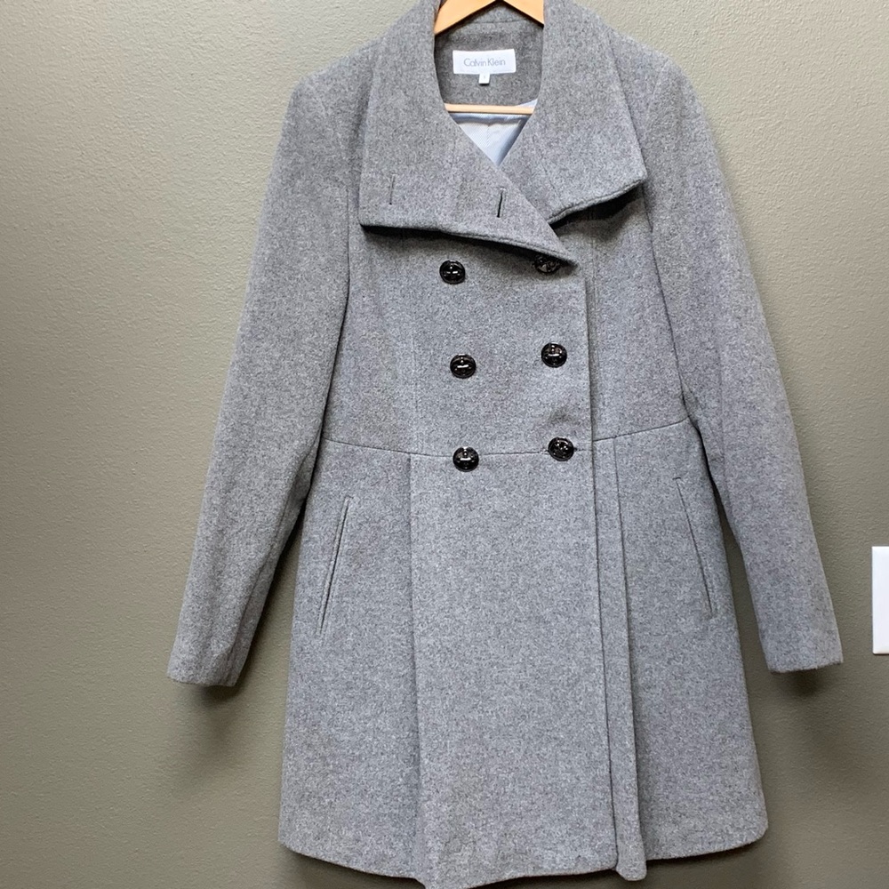 Calvin Klein Gray Pea Coat
